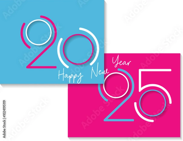 Obraz fuchsia blue color of happy new year 2024 