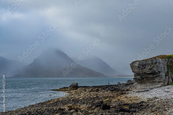 Fototapeta A view of the Cuillin mountain range from Elgol, Isle of Skye