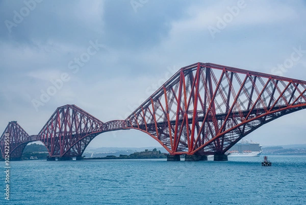Obraz The Forth Rail bridge at Queensferry in Scotland is a UNESCO World Heritage Site