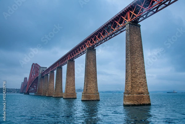 Obraz The Forth Rail bridge at Queensferry in Scotland is a UNESCO World Heritage Site