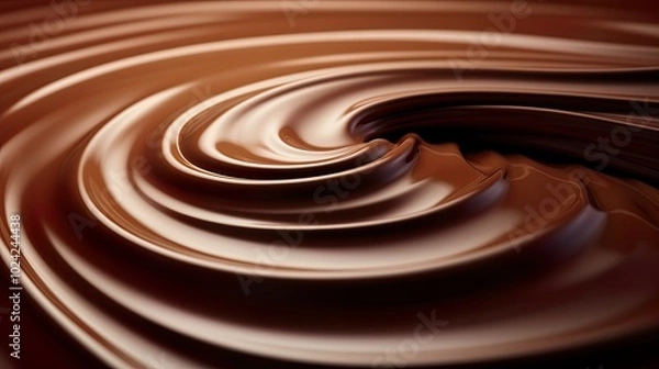 Fototapeta Coffee or  chocolate brown color iquid drink texture background swirling delicious chocolate