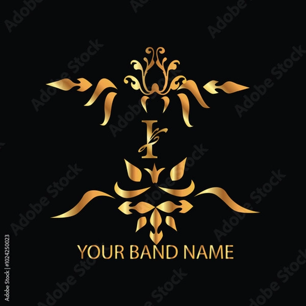 Obraz creative initial i latter logo design with modern business vector template, luxury i latter  logo , creative isolate  i monogram latter logo , crow logo , royal logo with golden color  and  new design