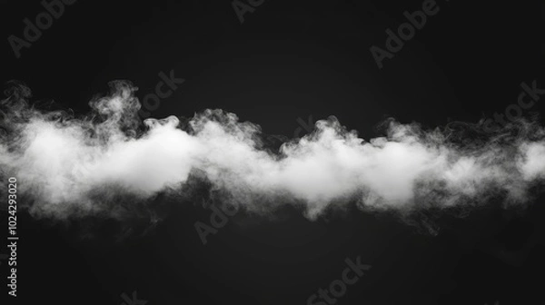 Obraz Ethereal white smoke black background
