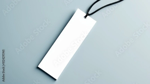 Fototapeta Realistic bookmark mockup featuring a simple, rectangular design. Perfect for showcasing book-related designs or promotional materials in a clean, minimal setting