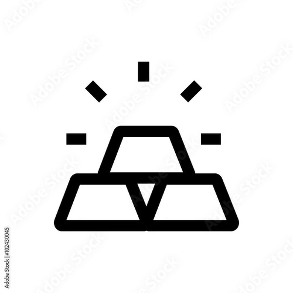 Obraz Billion, gold line icon.