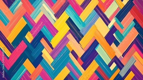 Fototapeta Abstract background with bright, bold, colorful brushstrokes.
