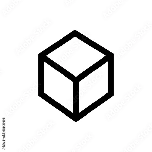 Obraz 3D, cube line icon.