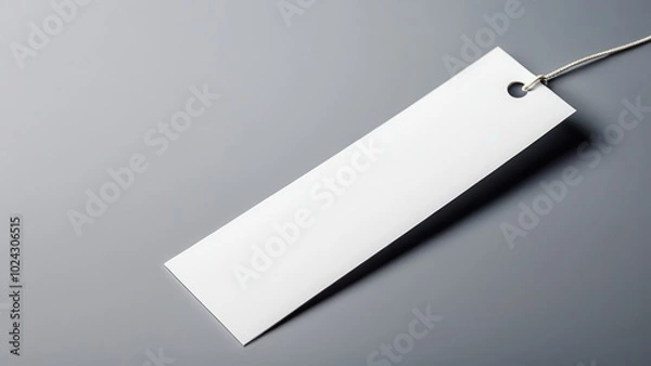 Fototapeta Minimalist bookmark mockup showing a classic, rectangular bookmark in a neutral setting. Great for use in digital or print media presentations, focusing solely on the bookmark design