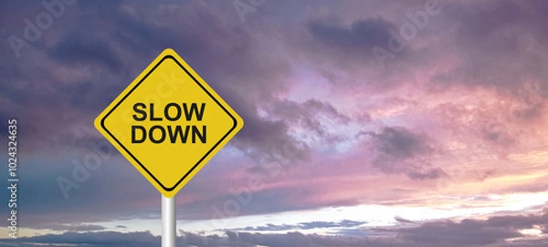 Obraz slow down sign on white background