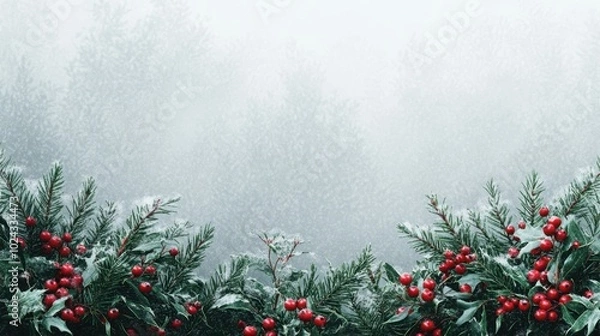 Obraz The Christmas Holly and Berries