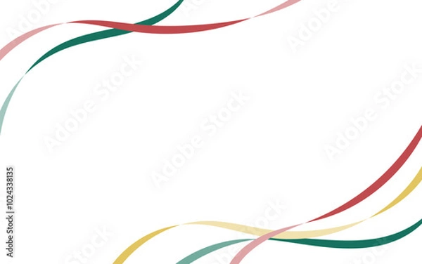 Fototapeta シンプルな流れるようなリボンのフレーム背景