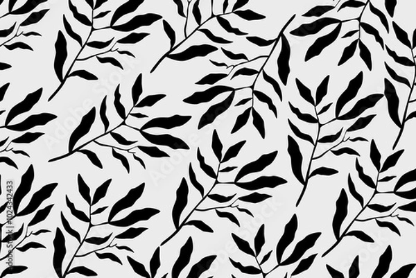 Fototapeta Seamless botanical floral pattern. pattern of a leaf designed simply, design for fashion, fabric, textile and wallpaper. vector floral pattern