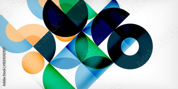 Fototapeta Colorful circle abstract background. Template for wallpaper, banner, presentation, background