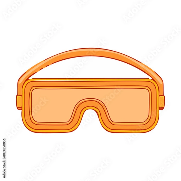 Fototapeta Orange 3D glasses icon in cartoon style isolated on white background. Virtual reality symbol stock vector illustration.