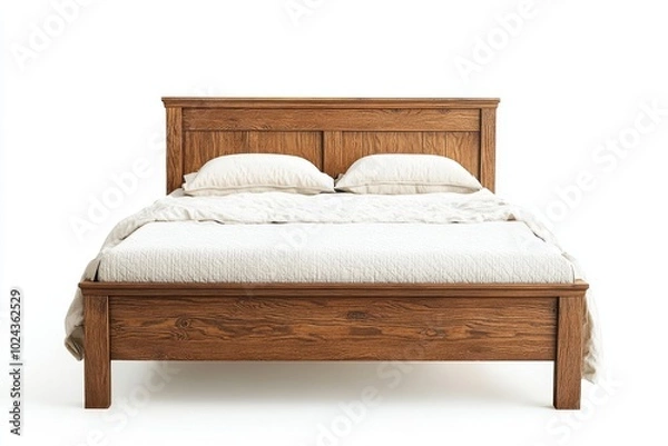 Fototapeta Platform bed isolate on white background, clipping path