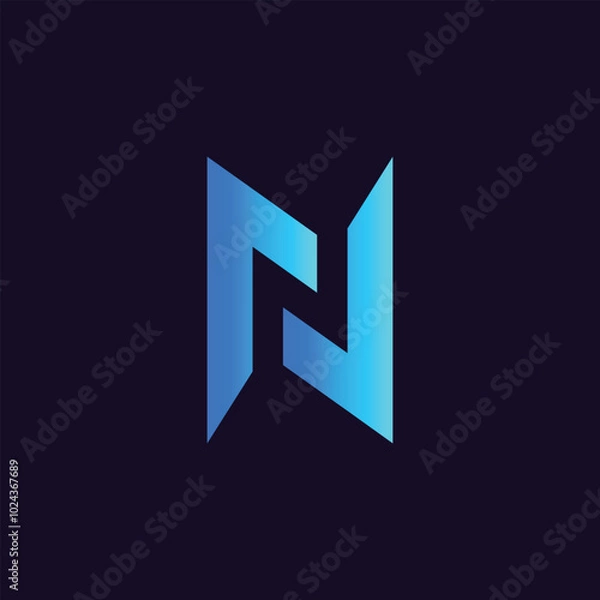 Obraz letter N logo design, Minimalist N initial based vector icon