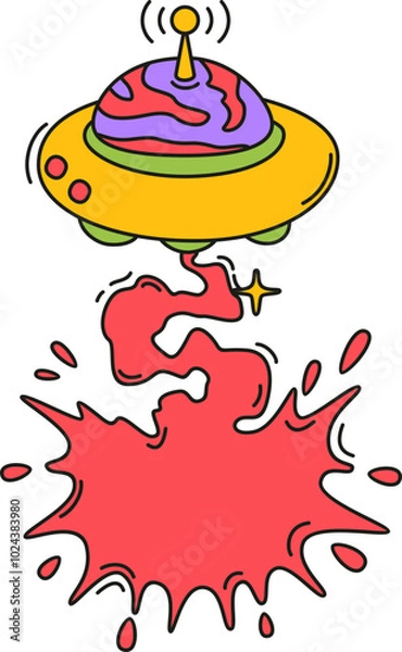 Obraz Psychedelic Groovy UFO