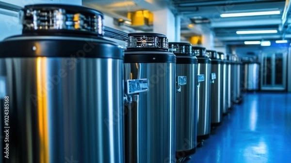 Fototapeta Cryogenic Storage Tanks in a Laboratory
