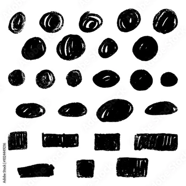 Obraz Hand Drawn Grunge Circles Vector Collection.