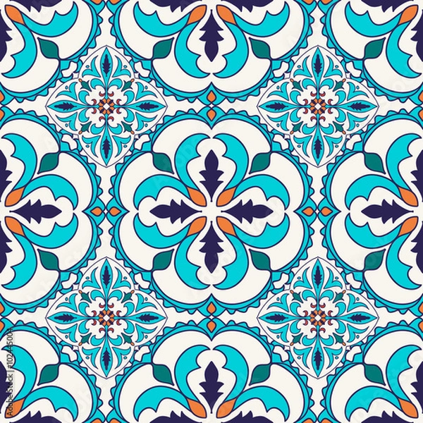 Obraz Vector seamless texture. Beautiful colored pattern for design and fashion with decorative elements