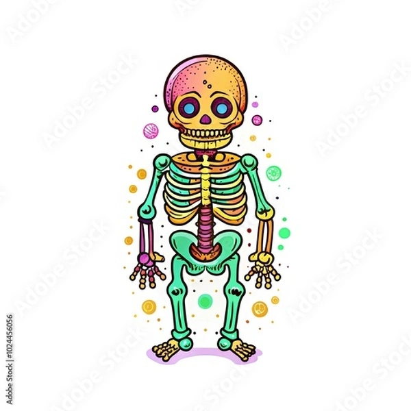 Obraz Skull colorful illustration