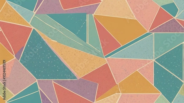 Obraz Geometric Abstract Design with Triangular Shapes in Soft Colors