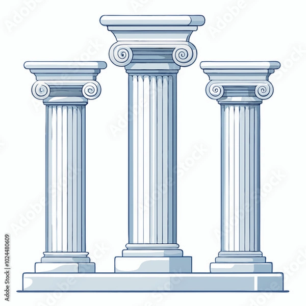 Obraz decorative pillars vector illustration on a white background

