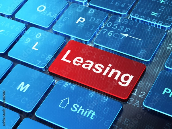 Fototapeta Finance concept: Leasing on computer keyboard background
