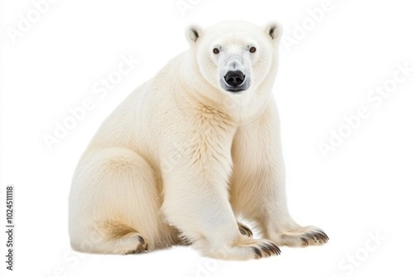 Fototapeta Featuring a majestic and powerful ice habitat creature, this high-resolution polar bear illustration is ideal for wildlife illustrations and arctic animal design projects.