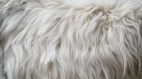 Fototapeta Close-up of soft cashmere wool texture, fluffy and luxurious strands, natural light grey tones, high-resolution background for fashion and textile design