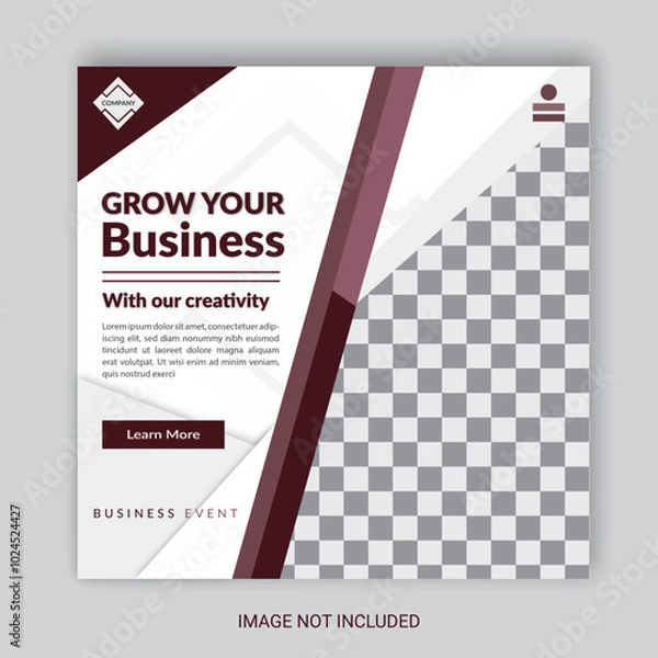 Obraz Creative Business Social Media Post Layout With White Background. With Free Mock-Up