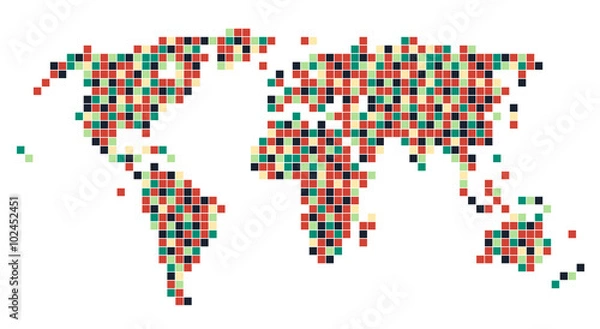 Obraz WorldMap-Squares 2