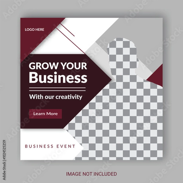 Obraz Creative Business Social Media Post Layout With White Background. With Free Mock-Up