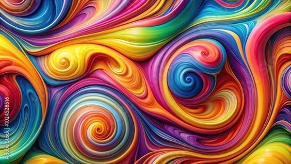 Fototapeta Medium shot abstract art of colorful swirled pieces background