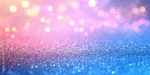Fototapeta Rainbow glitter background with colorful blurred bokeh lights