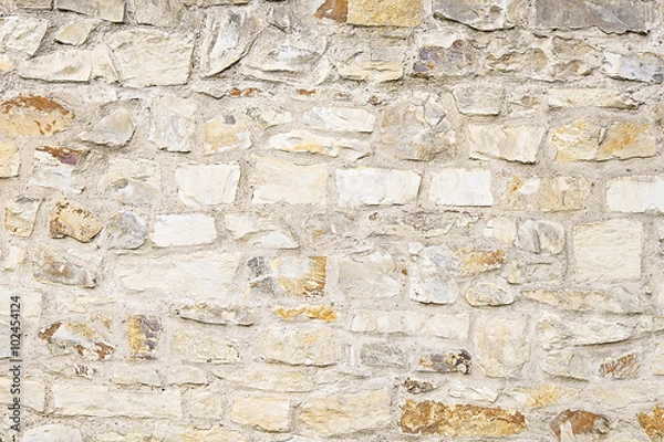 Obraz Old beige stone wall background texture