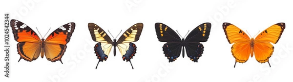 Obraz Beautiful Butterfly on Transparent Background Ai Generated