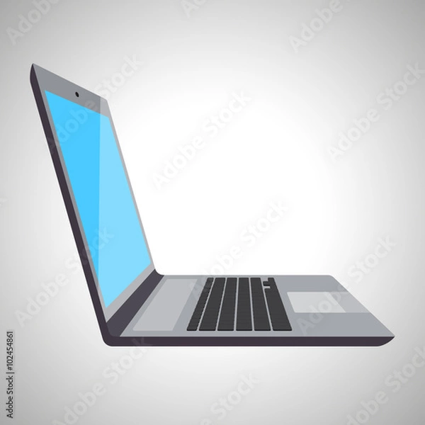 Fototapeta Laptop Isolated on White Background. Vector Illustration.