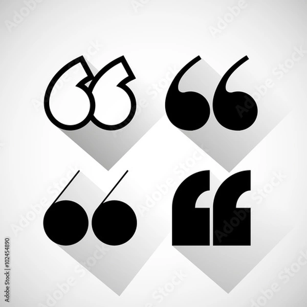 Fototapeta Quotation mark icon set. Vector illustration.