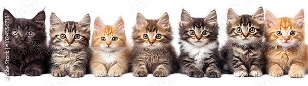 Fototapeta Cat portrait Isolated on transparent background