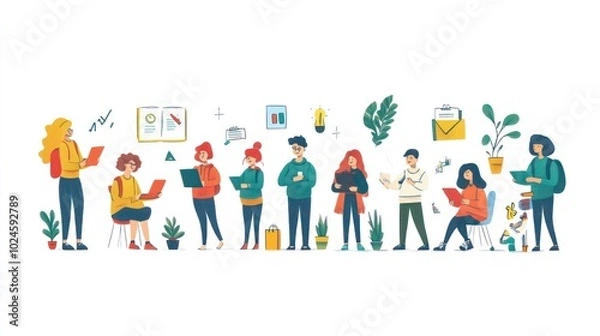 Obraz Teamwork and Collaboration: A Group of People Working Together