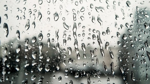 Obraz rain drops on the window