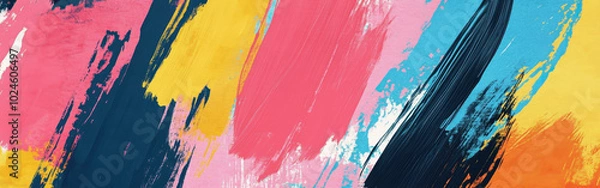 Fototapeta Vibrant abstract artwork with bold brush strokes and a colorful palette full of energy and emotion