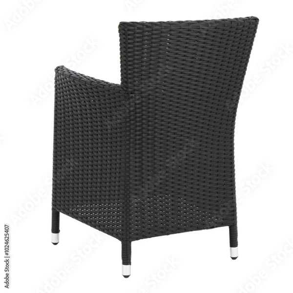 Obraz isolated outdoor garden rattan chair with cushion