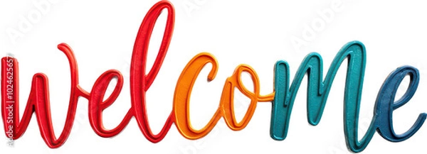 Fototapeta Colorful Welcome Sign