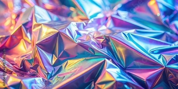 Fototapeta Abstract Holographic Background with Iridescent Shimmer and Texture