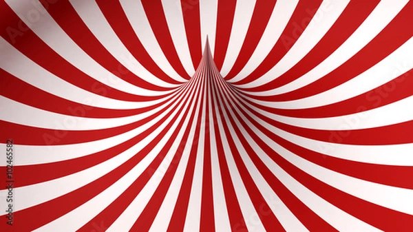 Obraz Streszczenie ilustracji z czerwono-białym kształtem geometrycznym