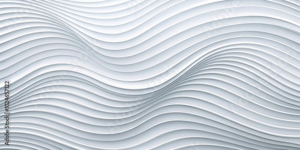 Fototapeta Abstract White Curving Lines, A Minimalist Pattern of Intersecting Waves