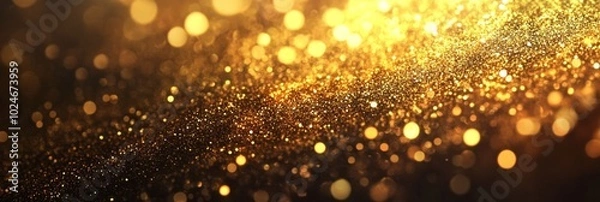 Fototapeta Golden Confetti Lights Festive Sparkles And Bokeh Background With A Touch Of Luxury And Elegance