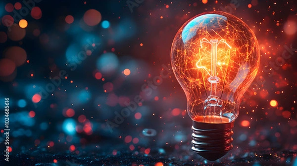 Obraz light bulb on the dark background